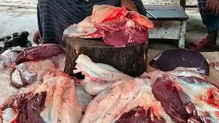 Very Good Butcher Shop  Fresh Meat Cutting | Village Best Market, Cow Meat Selling Process,