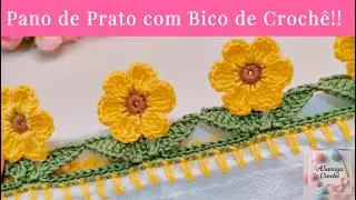 Pano de Prato com Bico de Crochê!!!