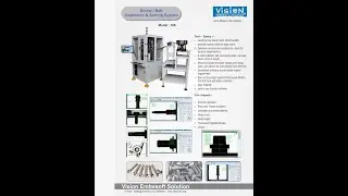Automatic Video Camera Based Screw Surface Inspection Dimension Measurement Sorting Machine System