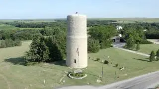 Old limestone water tower in Paradise, KS