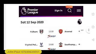 Week 1 EPL Fixtures, Date, Time for 2020/2021 Season