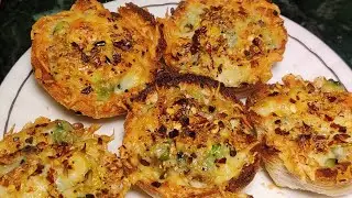 Bread pizza cups Recipe | Easy snack recipe with leftover bread #foodzeee