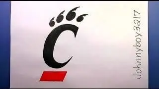 How to draw Cincinnati Bearcats Logo Starting at the coloring in point of the video