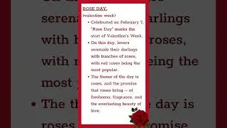 Valentine Week 🌹 Rose Day.