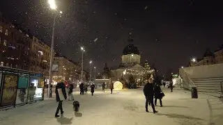 ❄️ Snowfall in Sweden, Stockholm | Walking in Vasastaden in the Winter Snow 4K #546