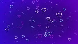 Love background with neon hearts, motion graphics.