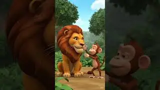 &ldquo;चालाक बंदर और भोला शेर | मजेदार जंगल कहानी&rdquo;🌝