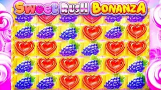 SLOT GAMES | SWEET RUSH BONANZA | LEGENDARY BIG PAYOUT FOR A SMALL BANK #slot #slotgames
