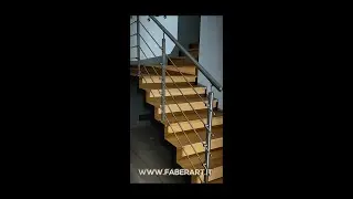 Scala acciaio e legno