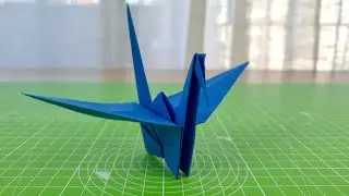 Origami sitting crane. Easy to follow tutorial