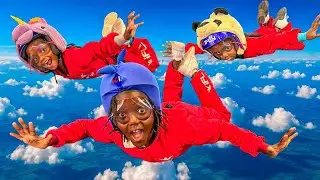 Siah and Lil Sis & Bro Go SKYDIVING For the First Time