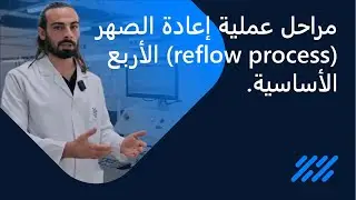 مراحل عملية إعادة الصهر (reflow process) الأربع الأساسية.