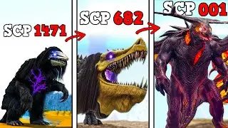 SOBREVIVI COM TODOS OS SCP DO ARK! GIGANTE SCP 1471 SCP 682 E SCP 001 GODZILLA DINOSSAURO O FILME!