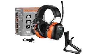 PROHEAR 027 AM FM Radio Headphones with Digital Display, 25dB NRR, Safety Ear Protection Earmuffs fo