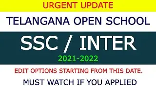 TS Open School SSC & Open Inter 2021-2022 Edit Option |Telangana Open School Latest News #toss