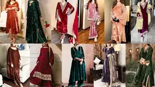 Pakistani Velvet Suit and Dress Designs | Winter Party Wear Royal Collection.