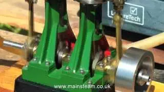 STUART TURNER DOUBLE 10V STEAM ENGINE IN STEAM