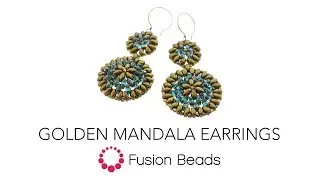 Learn to Stitch the Golden Mandala Earrings | Fusion Beads