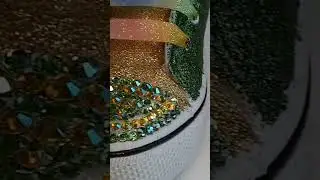 DIY Glitter Rhinestone Sneakers #phasesofangie  #shorts #shortvideo