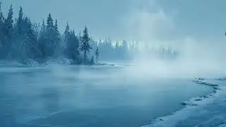 Serene Frozen Lake ❄️ Lofi Music for Winter Focus & Deep Sleep (1 Hour)