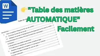 Comment cr&eacute;er une table des mati&egrave;res automatique dans Word facilement