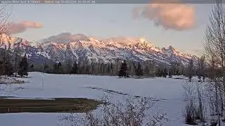 Teton time Lapse of sunrise viewed from Teton Pines golf course on February 2, 2026