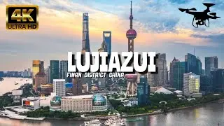 Lujiazui, Financial District China In 4K By Drone - Amazing View Of Lujiazui, China 