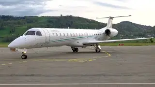 Embraer ERJ-145 F-HRAM Engine Start-Up & Take-Off at Bern