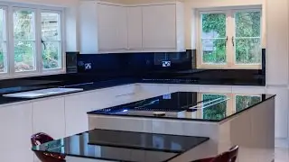 FIBRES WORKTOPS & GLASS SPLASHBACK by Creoglass Design Modern Kitchens 01923 947 454