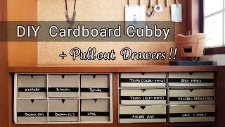 Diy Cardboard Cubby with Pull Out Drawers