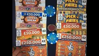 🫖☕️🍍A fun session the Coffee Break, &pound;250k Orange, Pick n Pairs and Tropical Lines, all &pound;2 cards🫖☕️🍍