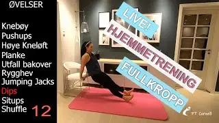 LIVE! Hjemmetrening - Sirkeltrening Fullkropp (50 min)