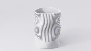 Rhino modeling of a pen holder with a wavy surface.