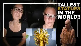 Tallest Statues in the World! (3D Size Comparison) Reaction! | 2 Foreign Friends! @NicoleInIndia