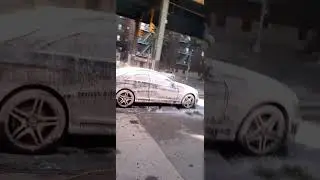 car wash on the street of the Bronx #shorts #cars #amg