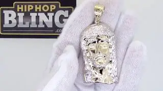 XL Gold Jesus Piece Pendant Hollow 10K Gold | Lightweight
