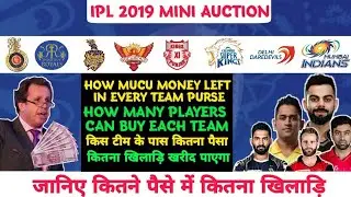 IPL 2019: How Much Money Left In Every Team For Mini Auction | How Many Players Will Buy Each Team |
