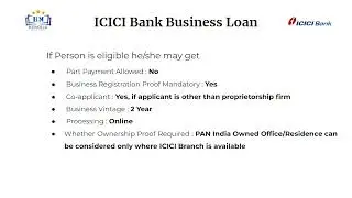 ICICI Bank Business Loan - Interest Rate, Eligibility Criteria, Processing Fee & charges
