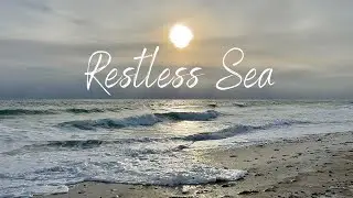 First Sunrise of February Over Restless Sea on Frozen Beach - For Relaxation, Meditation and Sleep