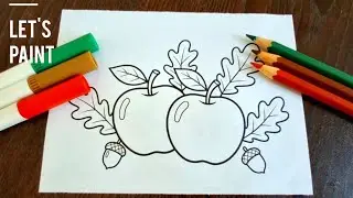 ASMR Coloring Apple Art Coloring Tutorial 🍎🍎|| Colored Pencils vs Acrylic Markers 👩&zwj;🎨👩&zwj;🎨