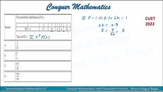 CUET Preparation -CUET-2022-Q29 -Probability Distribution of a Random Variable -Class 12 Mathematics