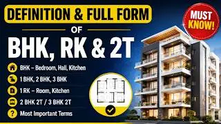 Full Form of BHK - What is BHK,1 bhk, 2 bhk, 3 bhk, 4 bhk, 1 RK, 1.5 bhk, 0.5 bhk, 2bhk 2t in Hindi