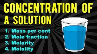 CONCENTRATION of a SOLUTION || Mass per cent || Mole fraction || Molarity || Molality || in HINDI