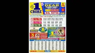 Nagaland lottery result today 6pm 26/09/2025 -  morning Nagaland night 🤑