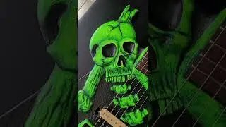 Firefly Bones Nuclear Green Custom Painted! George Lynch Mr Scary Dokken JFrog!