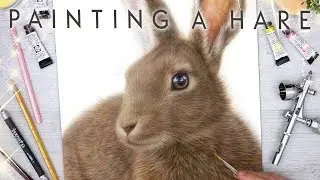 Painting a Hare using Airbrush, Pan Pastels & Pencils on Ampersand Claybord
