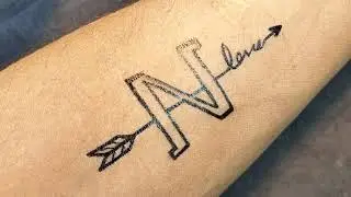 How to make beautiful N letter tattoo on hand with pen | Tattoo style