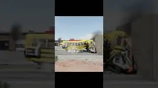 #25 Bus crash test at different speeds BeamNG.Drive #youtube #shorts #beamngdrive #crashtest #short
