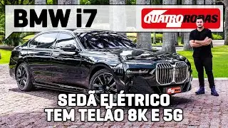 BMW i7 tem portas automáticas, TELÃO 8K e até faróis com cristais