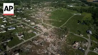 Drone video shows path of destruction tornado carved through Kentucky town